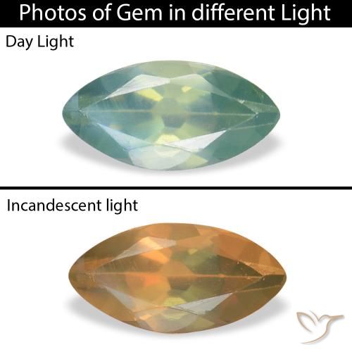 0.12ct Naturale Verde chiaro Alessandrite, Taglio marquise, VVS-VS