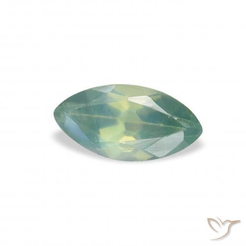 Alessandrite Verde chiaro naturale da 0.12 ct, Taglio marquise, VVS-VS