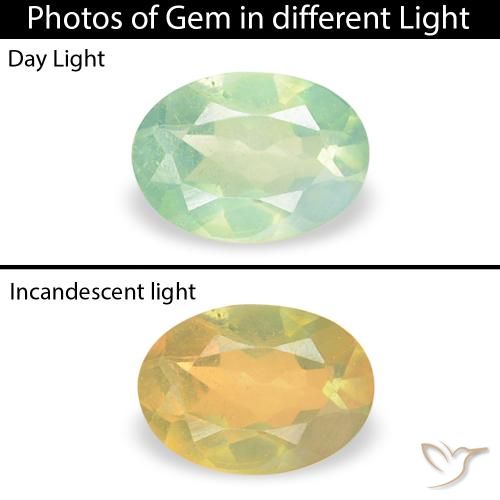 0.18ct Naturale Giallo chiaro Verde Alessandrite, Ovale, VVS-VS
