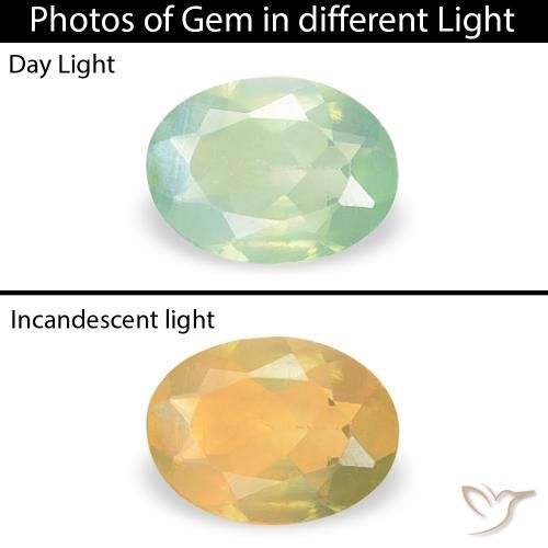 0.12ct Naturale Giallo chiaro Verde Alessandrite, Ovale, VVS-VS