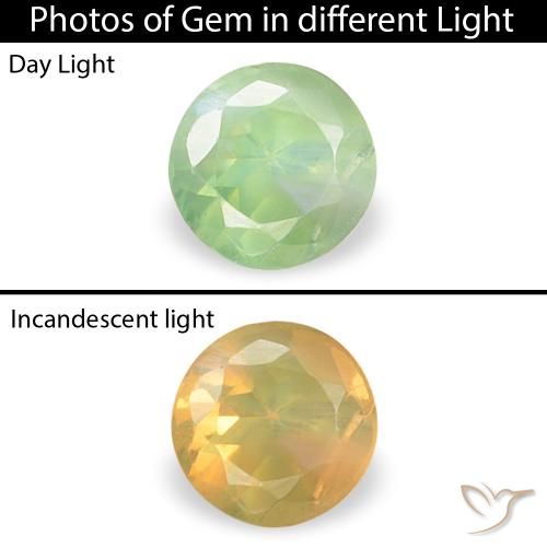 0.19ct Naturale Medium Light-Green Alessandrite, Rotondo, VVS-VS