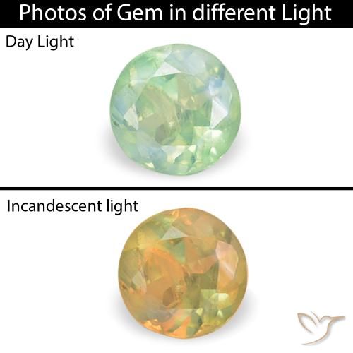 0.11ct Naturale Verde chiaro Alessandrite, Rotondo, VS-SI