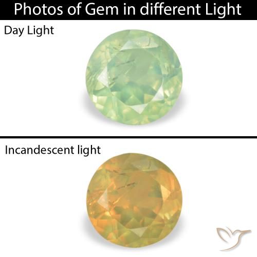 0.28ct Naturale Verde Pera Pallido Alessandrite, Rotondo, VS-SI