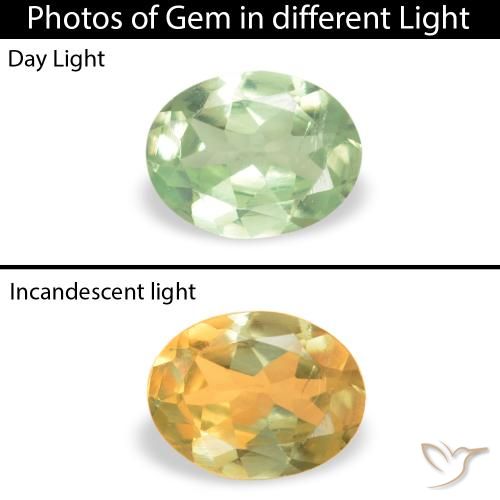 0.17ct Naturale Giallo verde Alessandrite, Ovale, VS