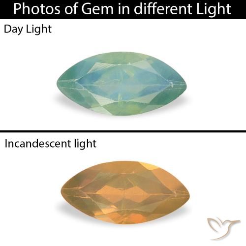 0.20ct Naturale Tono verde blu Alessandrite, Taglio marquise, VVS-VS