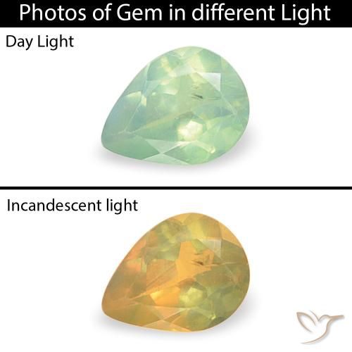 0.09ct Naturale Verde chiaro Alessandrite, Forma a pera, VS