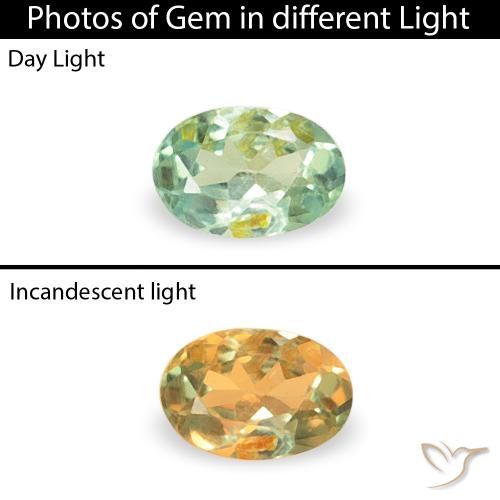 0.05ct Naturale Giallo chiaro Verde Alessandrite, Ovale, VS