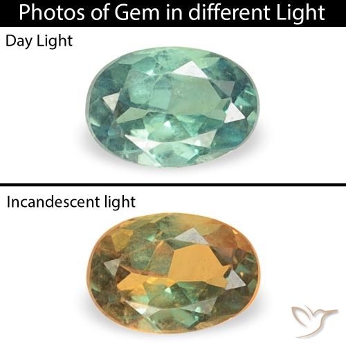 0.14ct Naturale Verde bluastro Alessandrite, Ovale, VS