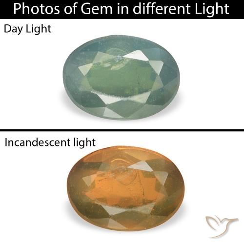 0.64ct Naturale Turchese Alessandrite, Ovale, VS