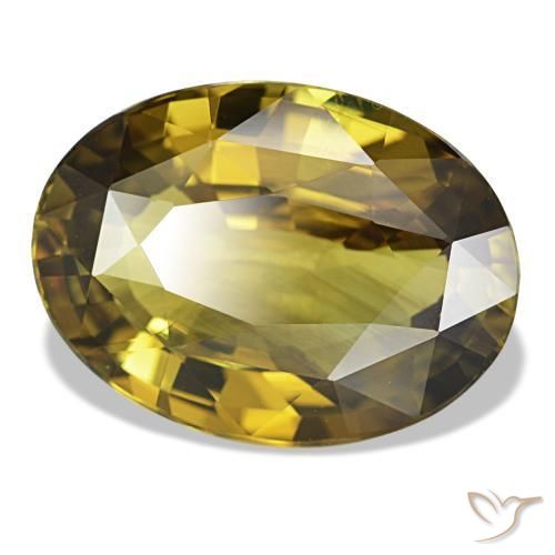 Alessandrite naturale giallo da 6,83 ct, taglio ovale, VVS