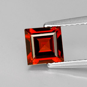 Granato almandino naturale rosso da 1,10 ct, quadrato, VS-SI