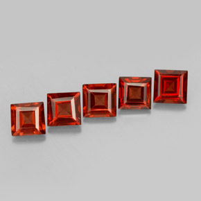 Gemme di Granato Almandino Rosso arancione naturale da  ct, Quadrato, VVS-VS