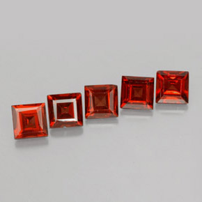 Gemme di granato almandino rosso arancione naturale da  ct, quadrato, VVS-VS