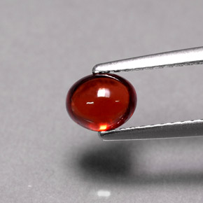 Granato Almandino Rosso arancione naturale da 1.14 ct, Taglio ovale, Traslucido