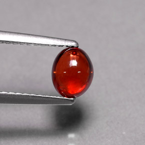 Granato Almandino Rosso arancione naturale da 1.14 ct, Taglio ovale, Traslucido