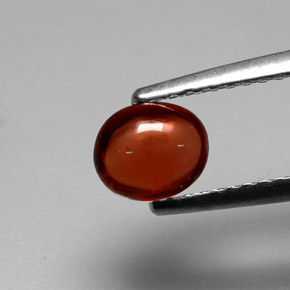 Granato Almandino Rosso arancione naturale da 0.88 ct, Taglio ovale, Traslucido
