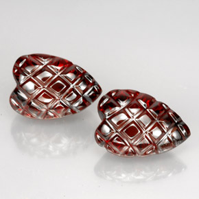 Gemme di Granato Almandino Rosso scuro naturale da  ct, A forma di cuore, Traslucido