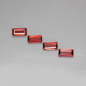 Gemme di Granato Almandino Rosso naturale da  ct, Taglio a baguette, VVS-VS