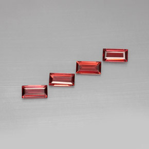 Gemme di Granato Almandino Rosso naturale da  ct, Taglio a baguette, VVS-VS