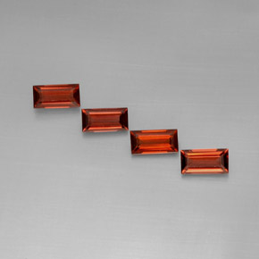 Granato almandino naturale rosso da  ct, baguette, VVS-VS