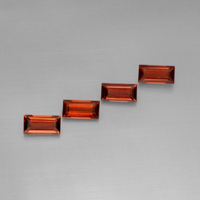 Granato almandino naturale rosso da  ct, baguette, VVS-VS