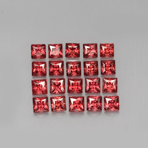 Gemme di Granato Almandino Rosso naturale da  ct, Quadrato, VVS-VS
