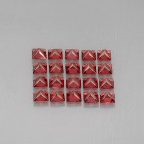 Gemme di Granato Almandino Rosso naturale da  ct, Quadrato, VVS-VS