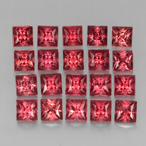 Gemme di Granato Almandino Rosso naturale da  ct, Quadrato, VVS-VS