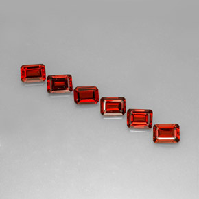 Gemme di granato almandino rosso naturale da  ct, taglio smeraldo, VVS-VS