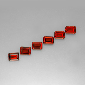 Granato almandino naturale rosso da  ct, taglio smeraldo, VVS-VS