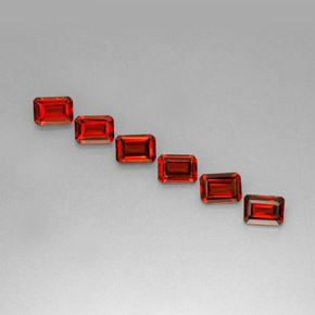 Granato almandino naturale rosso da  ct, taglio smeraldo, VVS-VS
