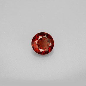 Granato Almandino Rosso arancione naturale da 0.87 ct, Taglio rotondo, VVS-VS