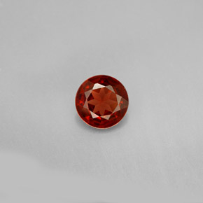 Granato Almandino Rosso arancione naturale da 0.77 ct, Taglio rotondo, VVS-VS