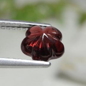Granato almandino naturale rosso da 1,73 ct, taglio fiore, traslucido
