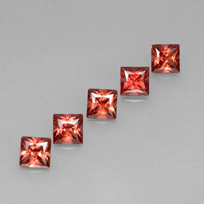 Gemme di Granato Almandino Rosso naturale da  ct, Quadrato, VVS