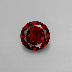 Granato Almandino Rosso scuro naturale da 1.24 ct, Taglio rotondo, VVS-VS