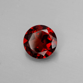 Granato Almandino Rosso scuro naturale da 1.24 ct, Taglio rotondo, VVS-VS