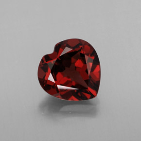 Granato almandino naturale rosso da 1,50 ct, a forma di cuore, VVS