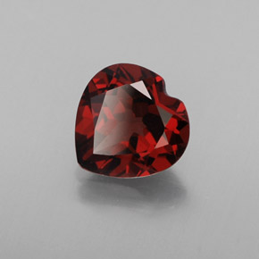 Granato almandino naturale rosso da 1,50 ct, a forma di cuore, VVS