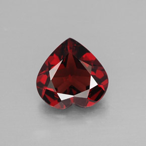 Granato almandino naturale rosso da 1,32 ct, a forma di cuore, VVS
