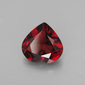Granato almandino naturale rosso da 1,32 ct, a forma di cuore, VVS