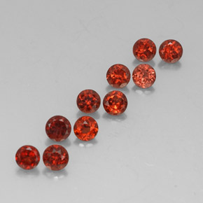 Gemme di Granato Almandino Rosso naturale da  ct, Taglio rotondo, VVS-VS