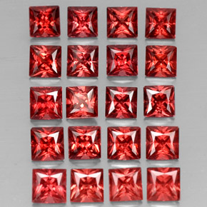Granato almandino naturale rosso da  ct, quadrato, VVS-VS
