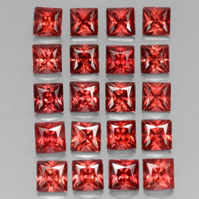 Granato almandino naturale rosso da  ct, quadrato, VVS-VS