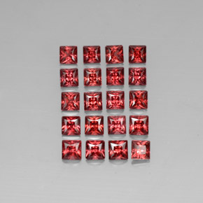 Gemme di Granato Almandino Rosso naturale da  ct, Quadrato, VVS-VS