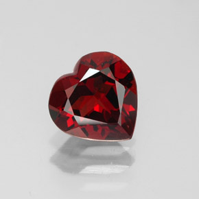 Granato almandino naturale rosso da 1,44 ct, a forma di cuore, VVS