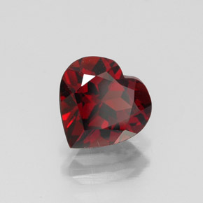 Granato almandino naturale rosso da 1,59 ct, a forma di cuore, VVS