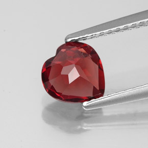 Granato almandino naturale rosso da 1,24 ct, a forma di cuore, VVS-VS