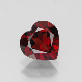 Granato almandino naturale rosso da 1,33 ct, a forma di cuore, VVS
