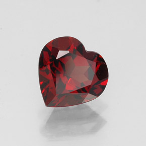 Granato almandino naturale rosso da 1,33 ct, a forma di cuore, VVS
